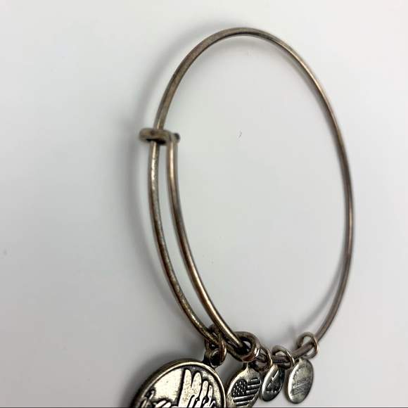 Alex and Ani Silver Bangle Sister Charm bracelet - Picture 5 of 14